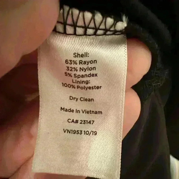 Talbots Ruffle Hem Midi Dress V-Neck Sleeveless Back Zip Solid Black Size 4 - Picture 3 of 8